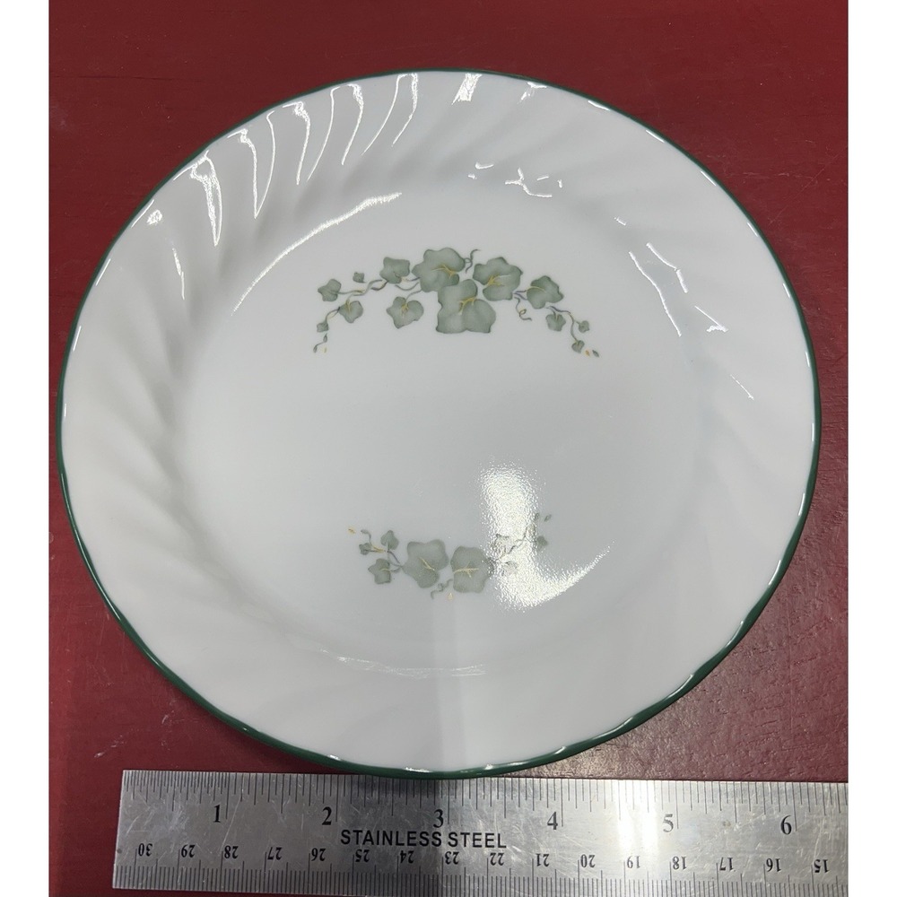 Callaway Ivy Corelle Corning Dessert Salad Plates Green Trim 7 1/4"